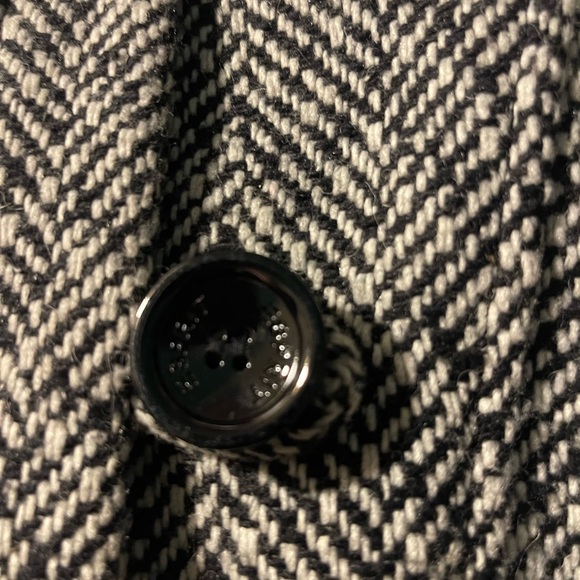 ** ESPRIT Vintage Black and White Wool Coat - Picture 9 of 11